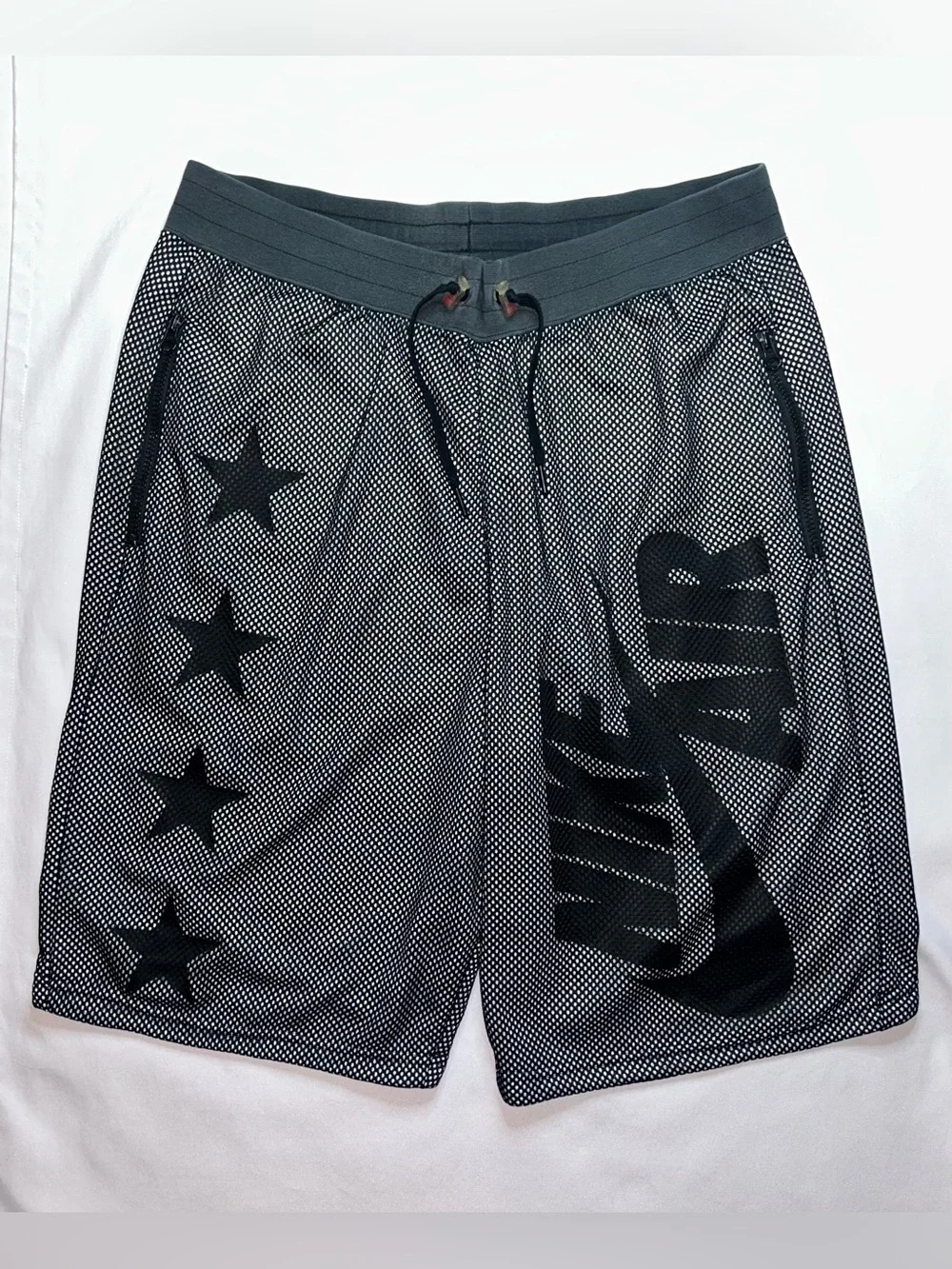 Nike Air Pivot V3 Mesh Star & Swoosh Shorts Black Gray Men’s Large